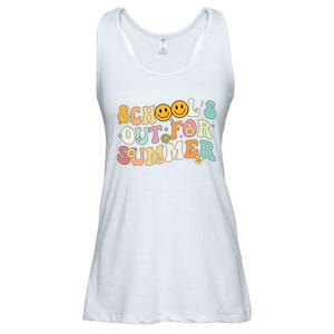 Retro Groovy Schools Out For Summer Graduation Teacher Ladies Essential Flowy Tank