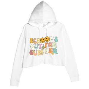 Retro Groovy Schools Out For Summer Graduation Teacher Crop Fleece Hoodie