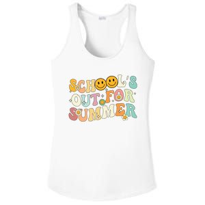 Retro Groovy Schools Out For Summer Graduation Teacher Ladies PosiCharge Competitor Racerback Tank