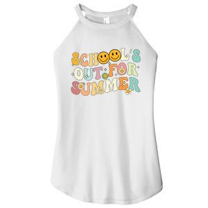 Retro Groovy Schools Out For Summer Graduation Teacher Women's Perfect Tri Rocker Tank