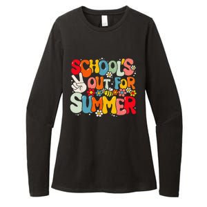 Retro Groovy School's Out For Summer Graduation Teacher Womens CVC Long Sleeve Shirt