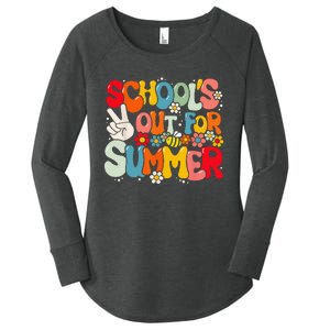 Retro Groovy School's Out For Summer Graduation Teacher Women's Perfect Tri Tunic Long Sleeve Shirt