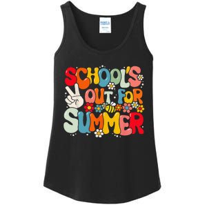 Retro Groovy School's Out For Summer Graduation Teacher Ladies Essential Tank