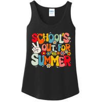 Retro Groovy School's Out For Summer Graduation Teacher Ladies Essential Tank