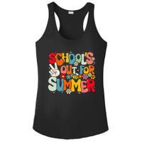 Retro Groovy School's Out For Summer Graduation Teacher Ladies PosiCharge Competitor Racerback Tank