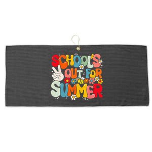 Retro Groovy School's Out For Summer Graduation Teacher Large Microfiber Waffle Golf Towel