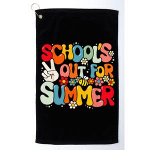 Retro Groovy School's Out For Summer Graduation Teacher Platinum Collection Golf Towel