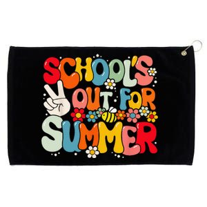 Retro Groovy School's Out For Summer Graduation Teacher Grommeted Golf Towel