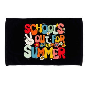 Retro Groovy School's Out For Summer Graduation Teacher Microfiber Hand Towel