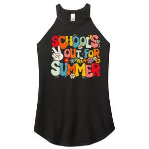 Retro Groovy School's Out For Summer Graduation Teacher Women's Perfect Tri Rocker Tank