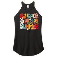 Retro Groovy School's Out For Summer Graduation Teacher Women's Perfect Tri Rocker Tank