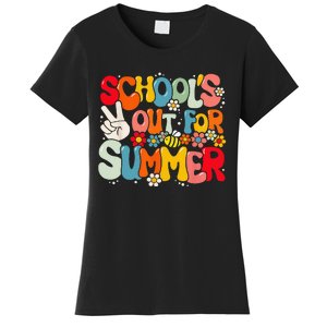 Retro Groovy School's Out For Summer Graduation Teacher Women's T-Shirt