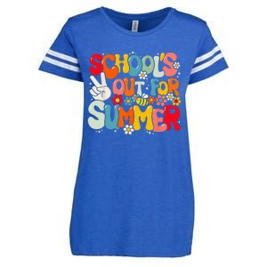 Retro Groovy School's Out For Summer Graduation Teacher Enza Ladies Jersey Football T-Shirt