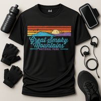Retro Great Smoky Mountains National Park Cooling Performance Crew T-Shirt