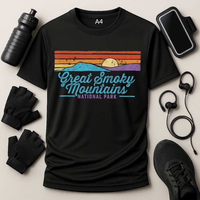 Retro Great Smoky Mountains National Park Cooling Performance Crew T-Shirt