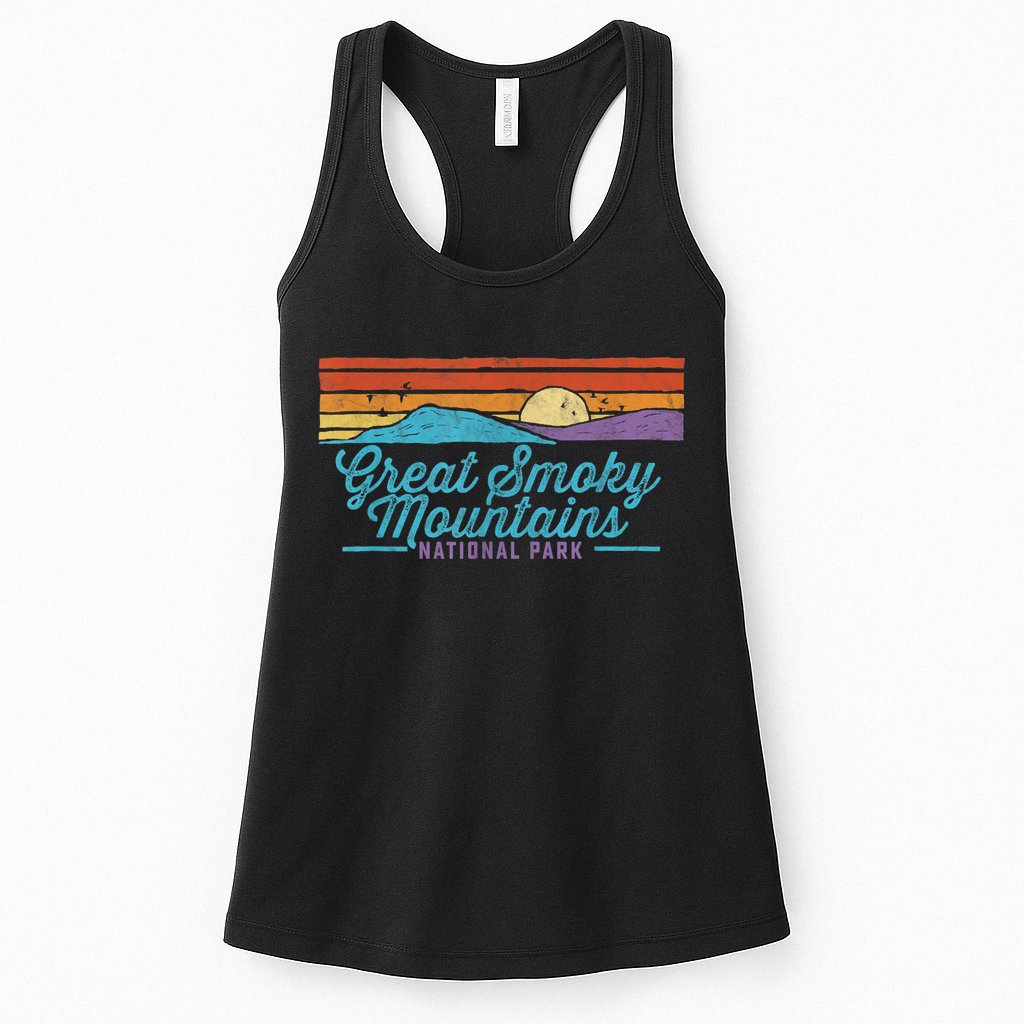 Retro Great Smoky Mountains National Park Womens Tank Top