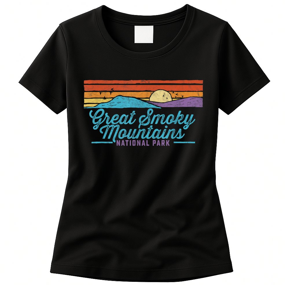 Retro Great Smoky Mountains National Park Womens T-Shirt