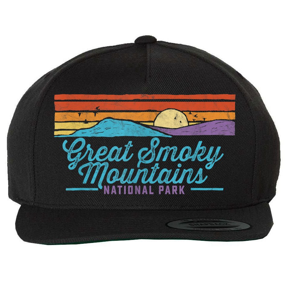 Retro Great Smoky Mountains National Park Wool Snapback Cap