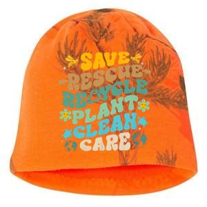 Retro Groovy Save Bees Rescue Animals Recycle Fun Earth Day Kati - Camo Knit Beanie