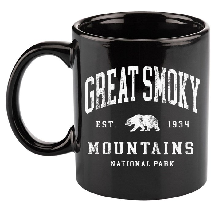 Retro Great Smoky Mountains National Park 11oz C Handle Ceramic Mug