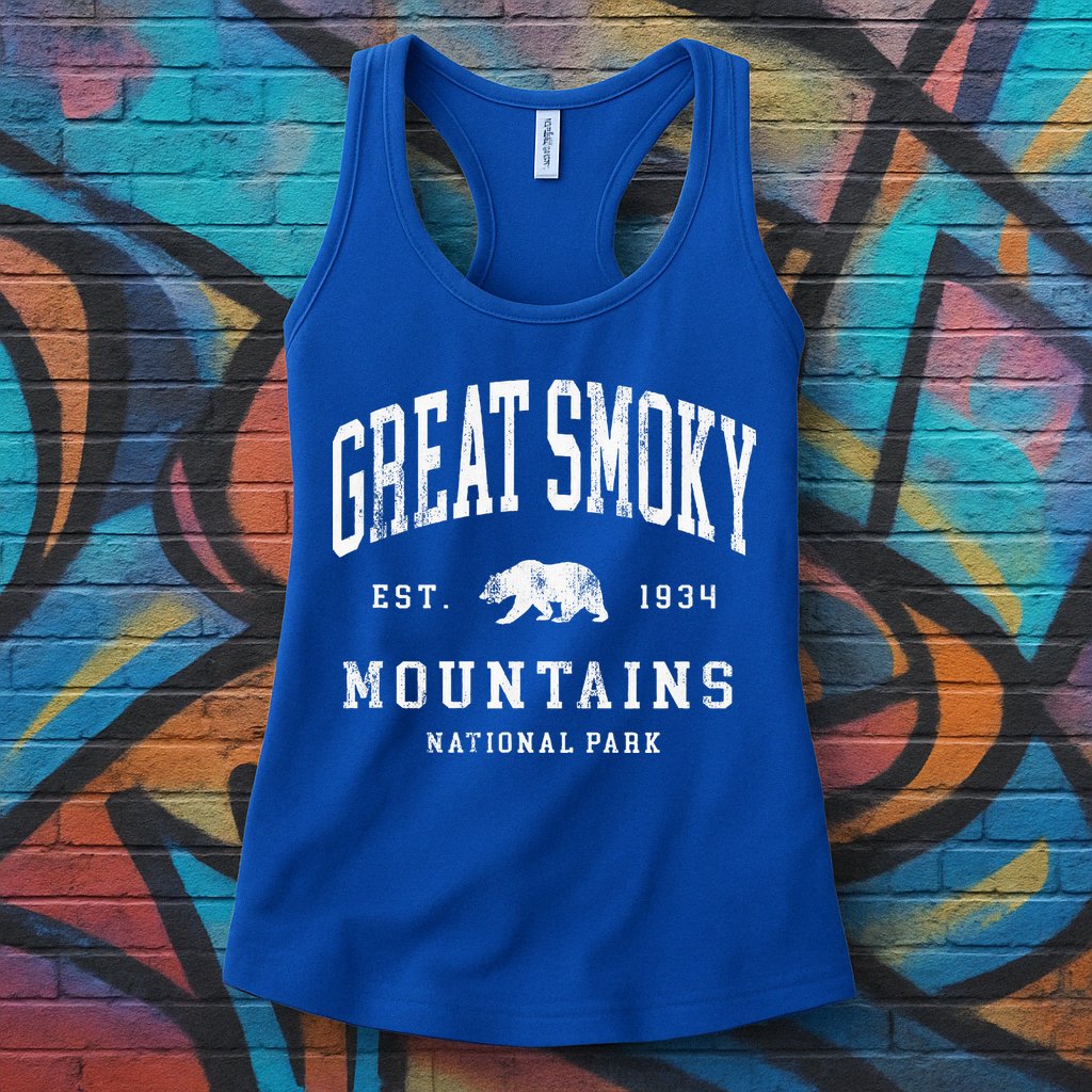 Retro Great Smoky Mountains National Park Womens Tank Top