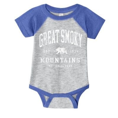 Retro Great Smoky Mountains National Park Infant Baby Jersey Bodysuit
