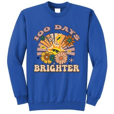 Retro Groovy Sunshine 100 Days Brighter Gift Sweatshirt