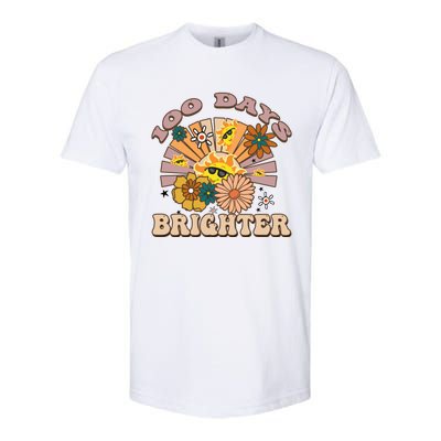 Retro Groovy Sunshine 100 Days Brighter Gift Softstyle CVC T-Shirt