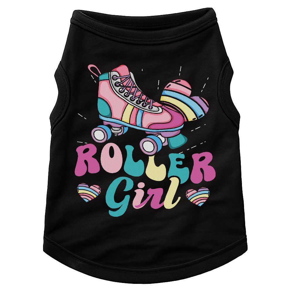Roller Girl Skater Skating Retro Vintage 70s 80s 90s Skates Doggie Tank
