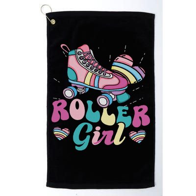 Roller Girl Skater Skating Retro Vintage 70s 80s 90s Skates Golf Towel