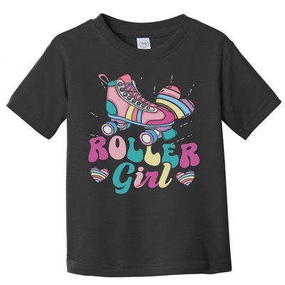Roller Girl Skater Skating Retro Vintage 70s 80s 90s Skates Toddler T-Shirt