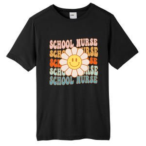 Retro Groovy School Nurse Flower Funny Back To School Gift Tall Fusion ChromaSoft Performance T-Shirt