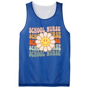 Retro Groovy School Nurse Flower Funny Back To School Gift Mesh Reversible Basketball Jersey Tank