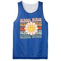 Retro Groovy School Nurse Flower Funny Back To School Gift Mesh Reversible Basketball Jersey Tank