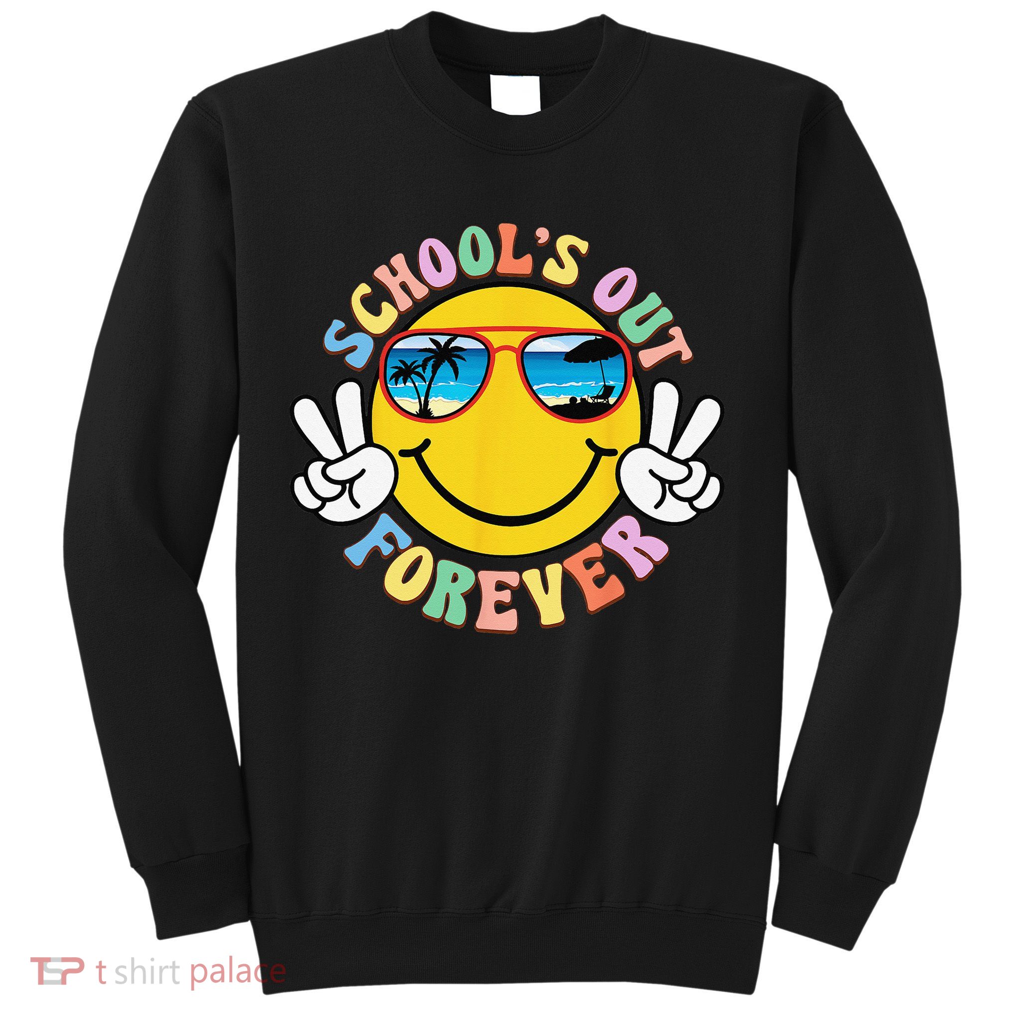 Retro Groovy School's Out Forever Retired Teacher Retirement Sweatshirt