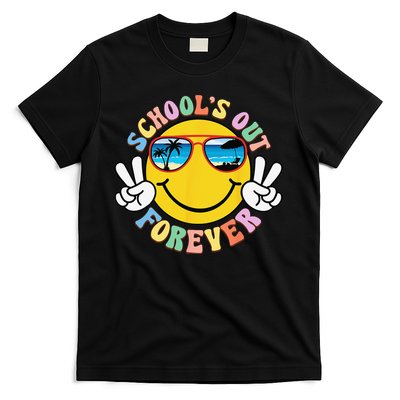 Retro Groovy School's Out Forever Retired Teacher Retirement T-Shirt