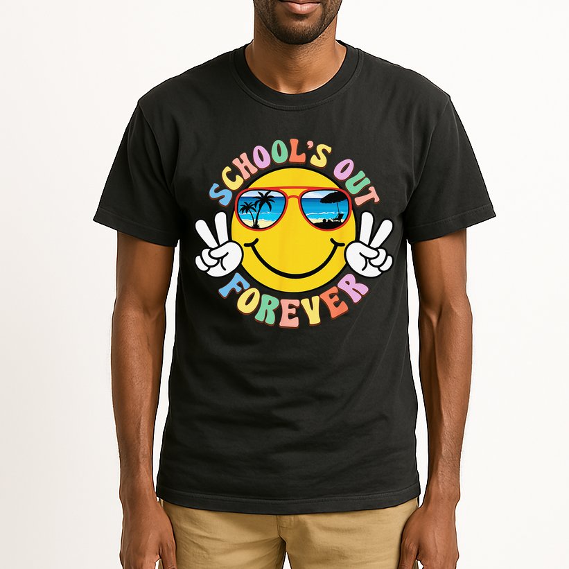 Retro Groovy School's Out Forever Retired Teacher Retirement Tall T-Shirt