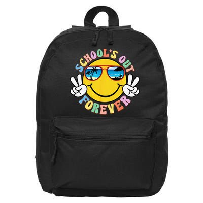 Retro Groovy School's Out Forever Retired Teacher Retirement 16 in Basic Backpack