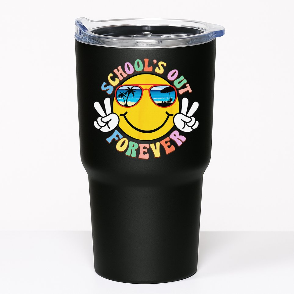 Retro Groovy School's Out Forever Retired Teacher Retirement Tumbler