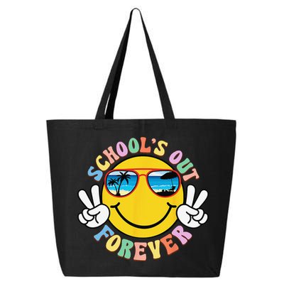 Retro Groovy School's Out Forever Retired Teacher Retirement 25L Jumbo Tote