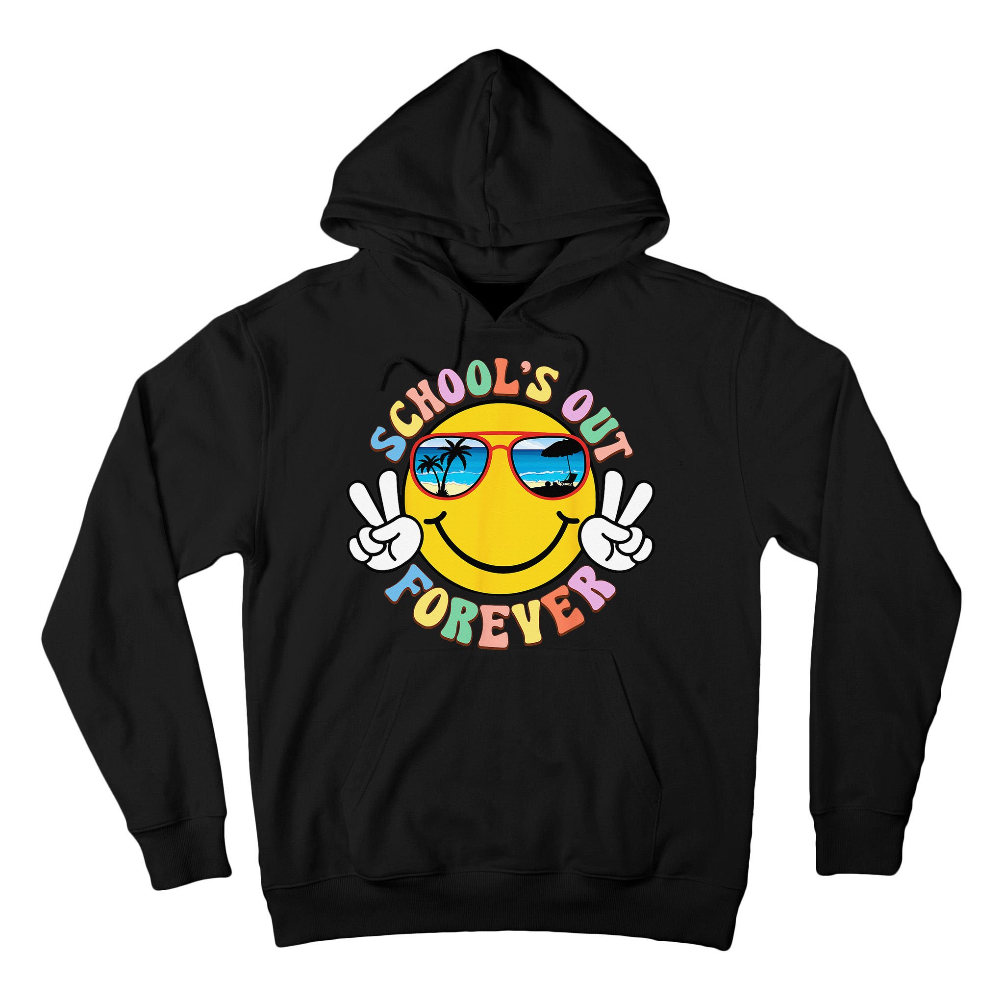 Retro Groovy School's Out Forever Retired Teacher Retirement Tall Hoodie