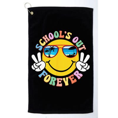 Retro Groovy School's Out Forever Retired Teacher Retirement Golf Towel