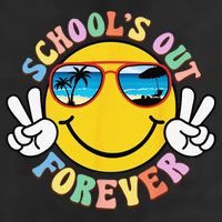 Retro Groovy School's Out Forever Retired Teacher Retirement Golf Towel
