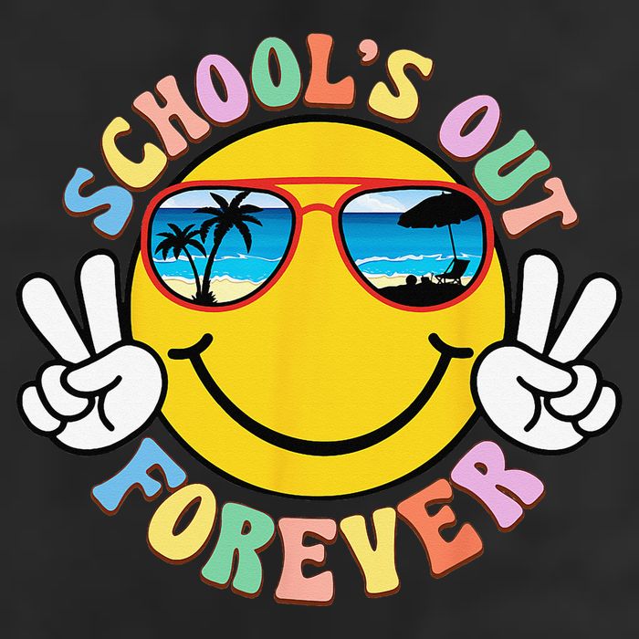 Retro Groovy School's Out Forever Retired Teacher Retirement Golf Towel