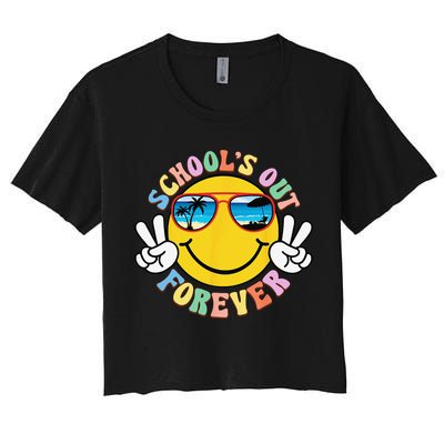 Retro Groovy School's Out Forever Retired Teacher Retirement Crop Top
