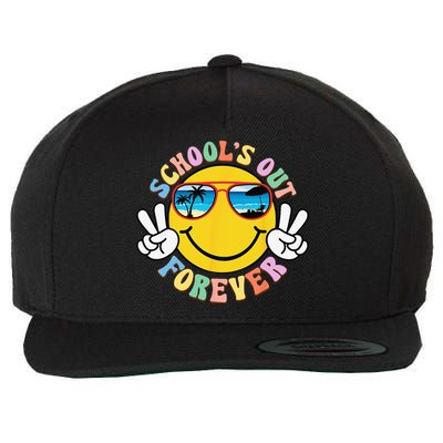 Retro Groovy School's Out Forever Retired Teacher Retirement Wool Snapback Cap