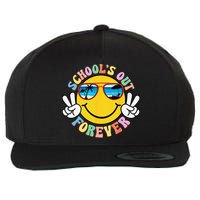 Retro Groovy School's Out Forever Retired Teacher Retirement Wool Snapback Cap