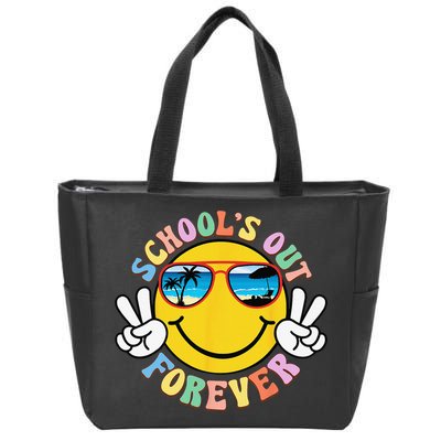 Retro Groovy School's Out Forever Retired Teacher Retirement Zip Tote Bag