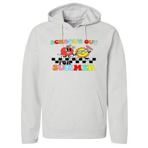 Retro Groovy School's Out For Summer Graduation Teacher Performance Fleece Hoodie