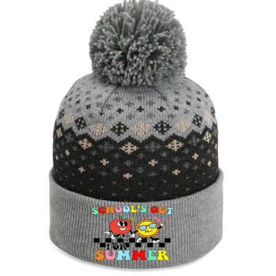 Retro Groovy School's Out For Summer Graduation Teacher The Baniff Cuffed Pom Beanie